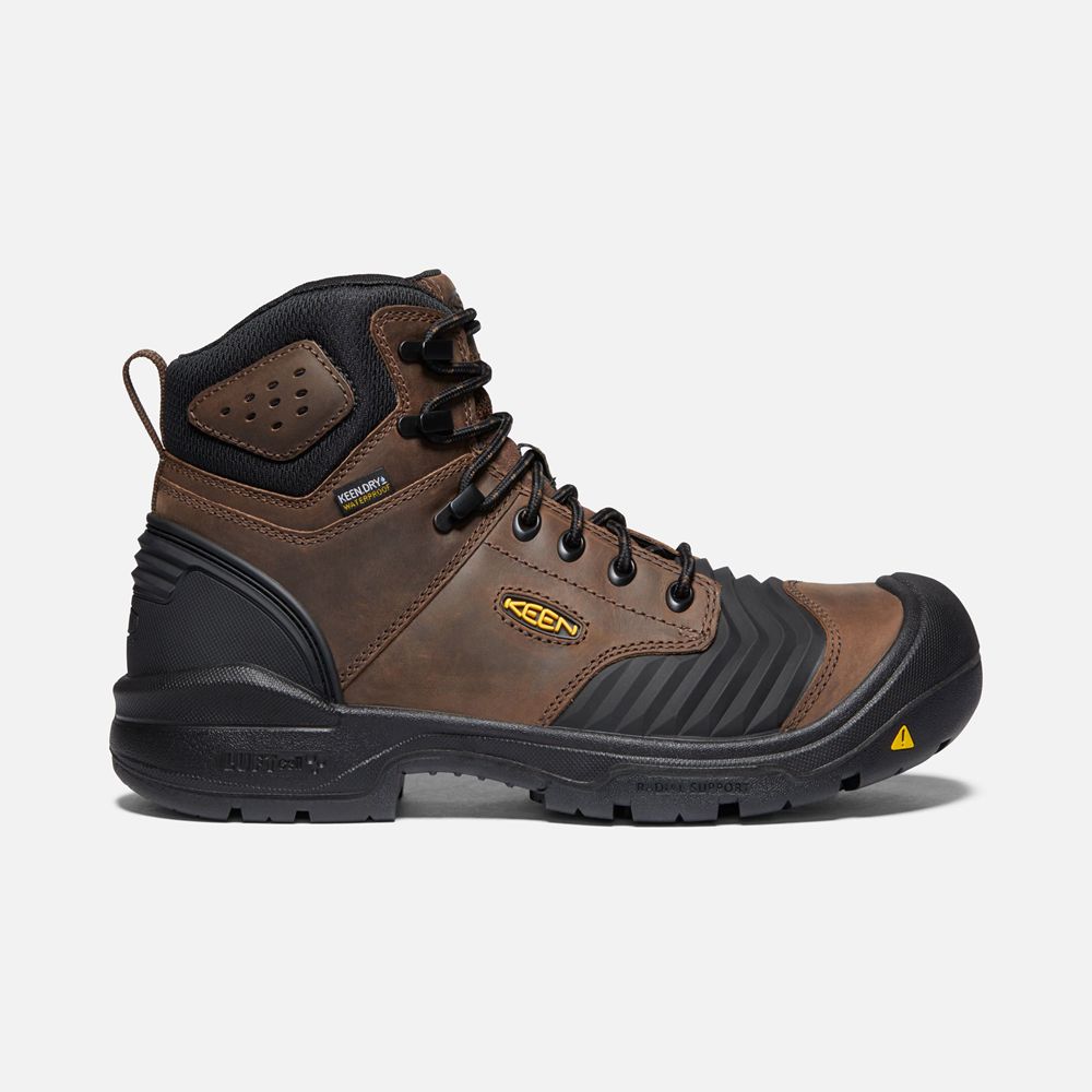 Botas de Trabajo Keen Mexico Marrom/Negros - Hombre Portland 6" Waterproof (Carbon-Fiber Toe) - FN48